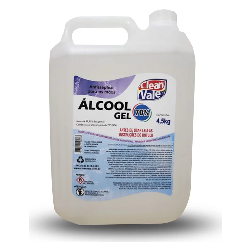 Álcool Gel 70% Clean Vale